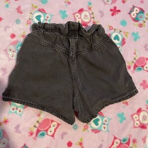 Zara Charcoal Elastic Waist Shorts Relaxed Fit